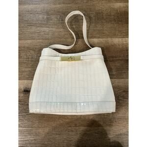 Francesco Biasia Purse Ivory Made In Italy Adjustable Strap Handbag Tote